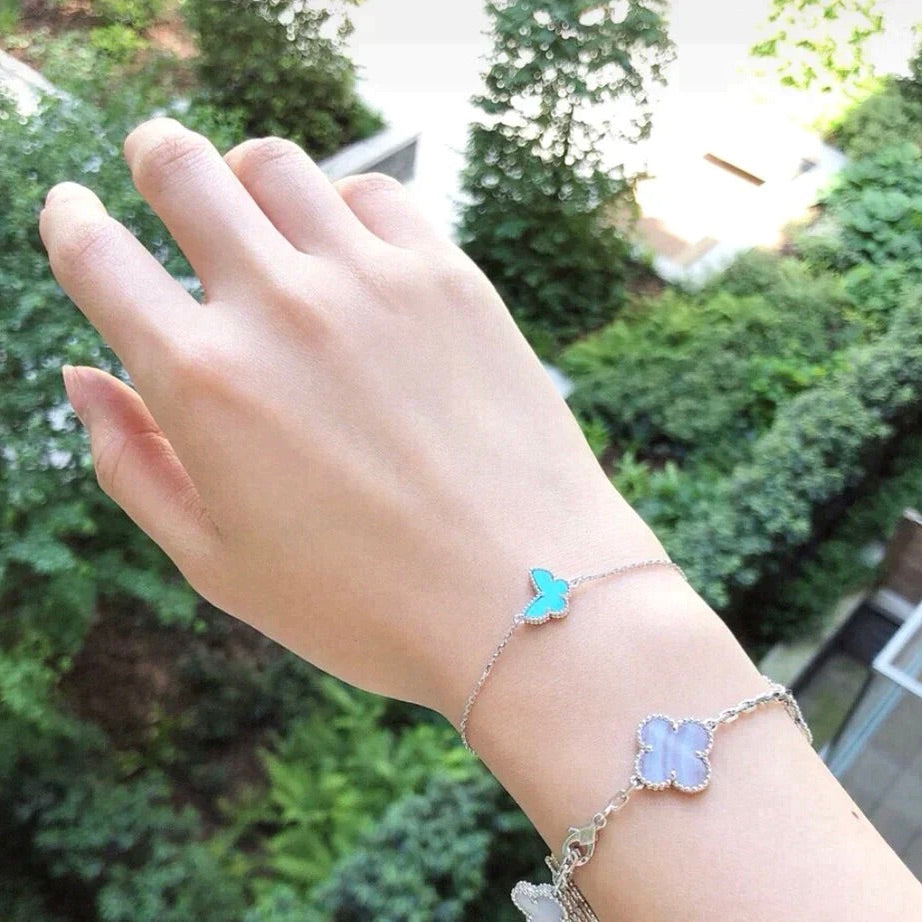 [Bling Jewelrys ]BUTTERFLY TURQUOISE BUTTERFLY BRACELET SILVER
