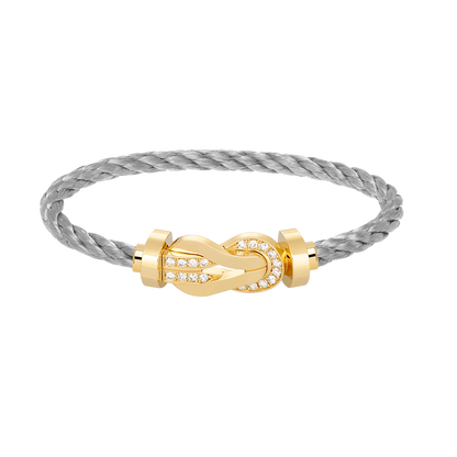 [Bling Jewelrys ]CHANCE LARGE 8 FIGURE BUCKLE HALF DIAMOND BRACELET GOLD