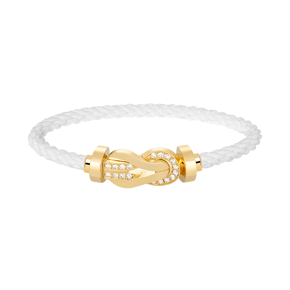 [Bling Jewelrys ]CHANCE LARGE 8 FIGURE BUCKLE HALF DIAMOND BRACELET GOLD