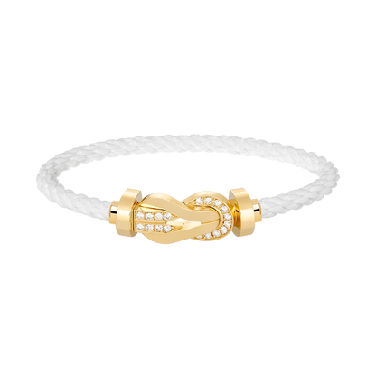 [Bling Jewelrys ]CHANCE LARGE 8 FIGURE BUCKLE HALF DIAMOND BRACELET GOLD