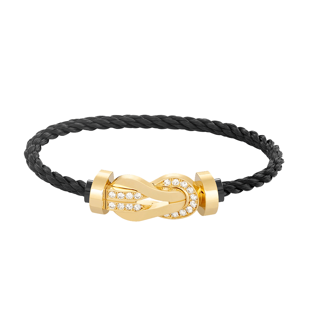 [Bling Jewelrys ]CHANCE LARGE 8 FIGURE BUCKLE HALF DIAMOND BRACELET GOLD