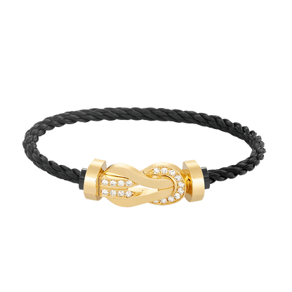 [Bling Jewelrys ]CHANCE LARGE 8 FIGURE BUCKLE HALF DIAMOND BRACELET GOLD