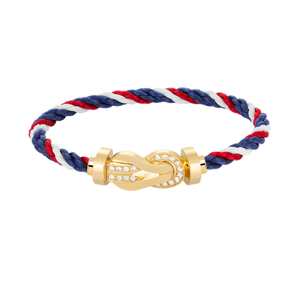 [Bling Jewelrys ]CHANCE LARGE 8 FIGURE BUCKLE HALF DIAMOND BRACELET GOLD