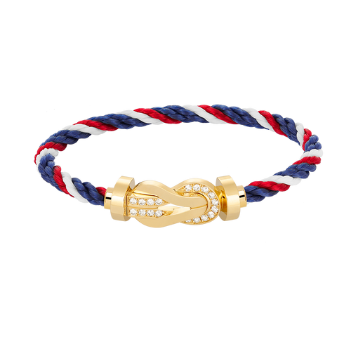 [Bling Jewelrys ]CHANCE LARGE 8 FIGURE BUCKLE HALF DIAMOND BRACELET GOLD
