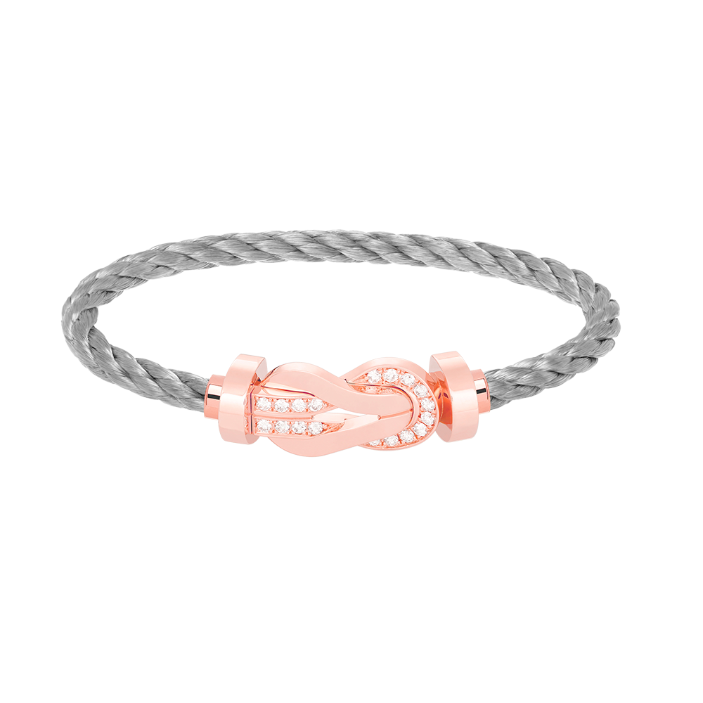 [Bling Jewelrys ]CHANCE LARGE 8 FIGURE BUCKLE HALF DIAMOND BRACELET ROSE GOLD