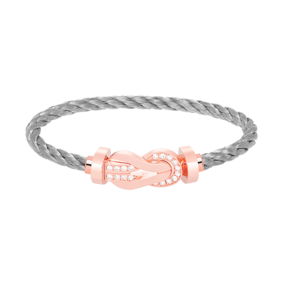 [Bling Jewelrys ]CHANCE LARGE 8 FIGURE BUCKLE HALF DIAMOND BRACELET ROSE GOLD