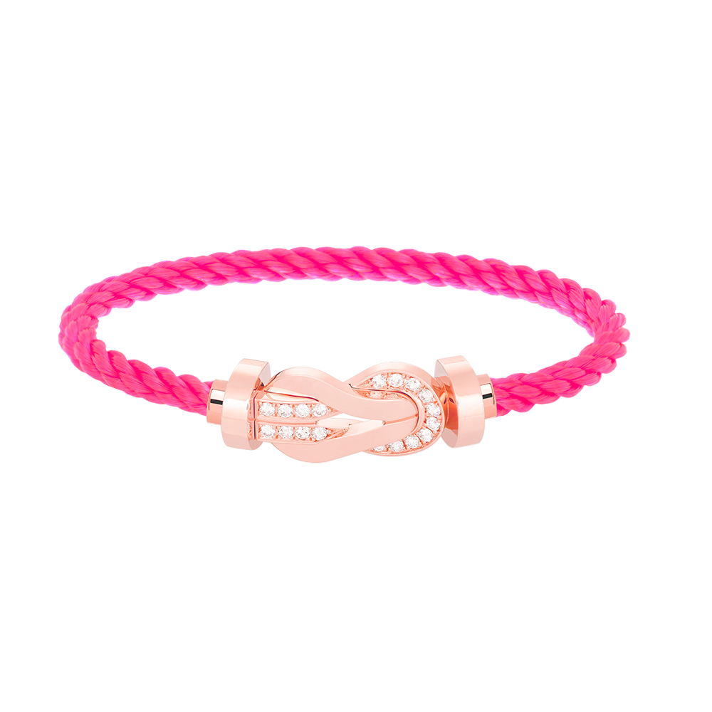 [Bling Jewelrys ]CHANCE LARGE 8 FIGURE BUCKLE HALF DIAMOND BRACELET ROSE GOLD