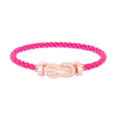 [Bling Jewelrys ]CHANCE LARGE 8 FIGURE BUCKLE HALF DIAMOND BRACELET ROSE GOLD