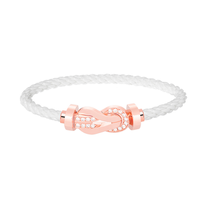 [Bling Jewelrys ]CHANCE LARGE 8 FIGURE BUCKLE HALF DIAMOND BRACELET ROSE GOLD