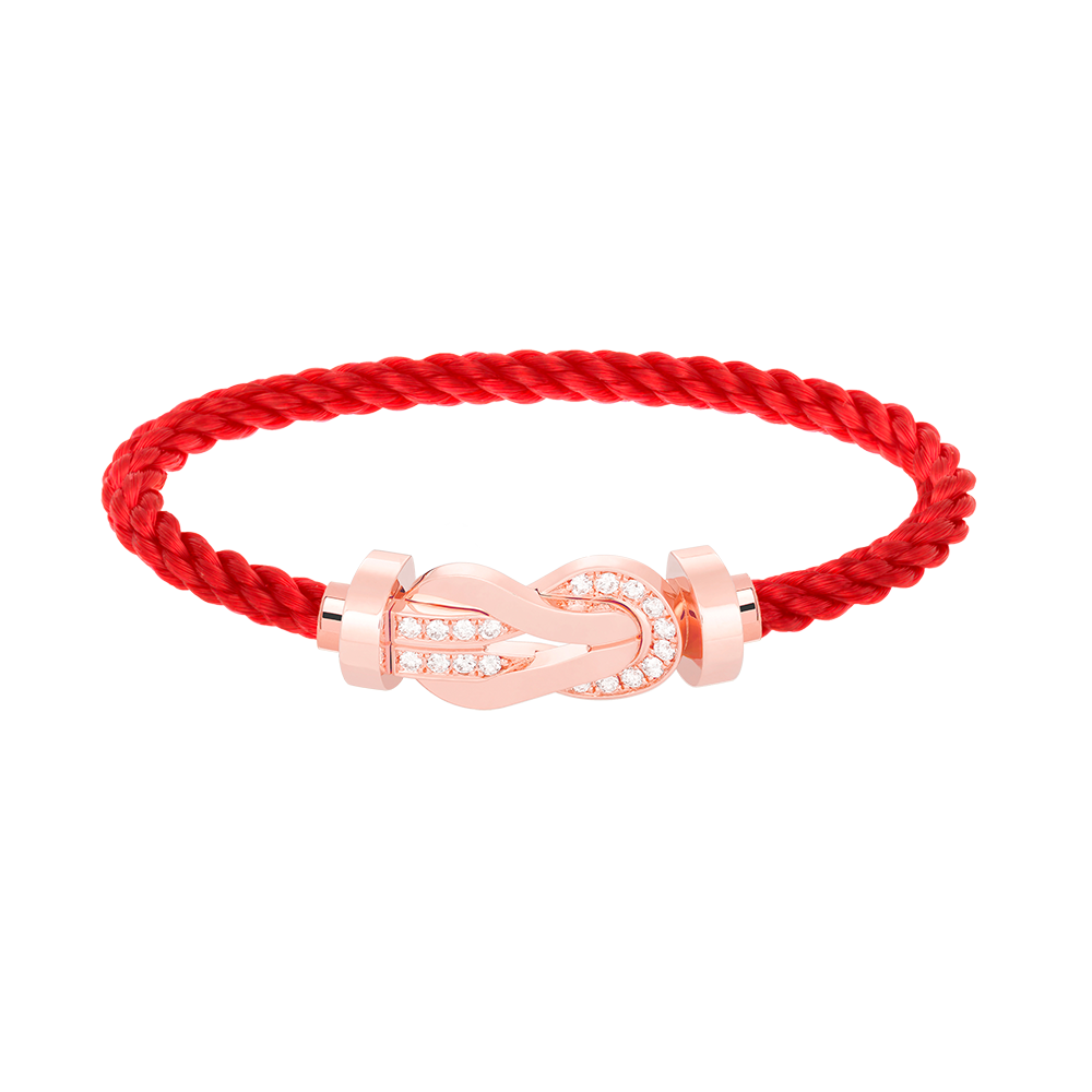 [Bling Jewelrys ]CHANCE LARGE 8 FIGURE BUCKLE HALF DIAMOND BRACELET ROSE GOLD