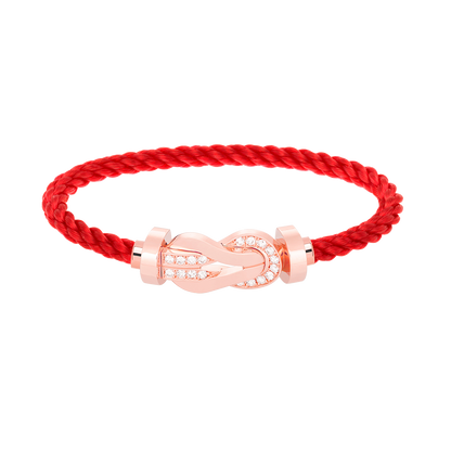 [Bling Jewelrys ]CHANCE LARGE 8 FIGURE BUCKLE HALF DIAMOND BRACELET ROSE GOLD