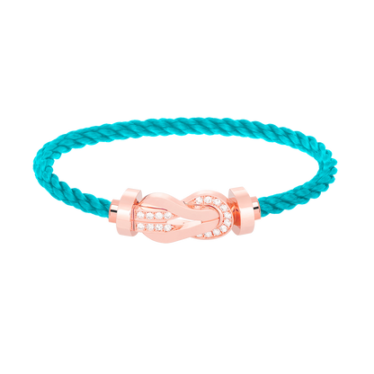 [Bling Jewelrys ]CHANCE LARGE 8 FIGURE BUCKLE HALF DIAMOND BRACELET ROSE GOLD