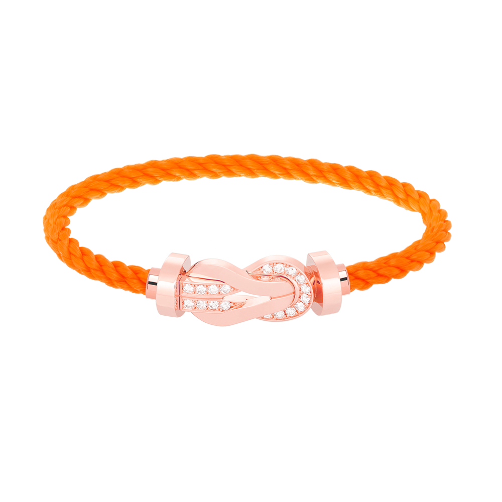 [Bling Jewelrys ]CHANCE LARGE 8 FIGURE BUCKLE HALF DIAMOND BRACELET ROSE GOLD