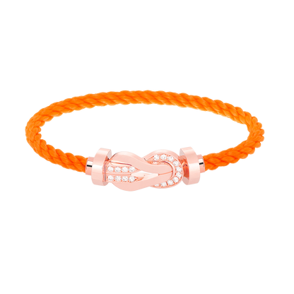 [Bling Jewelrys ]CHANCE LARGE 8 FIGURE BUCKLE HALF DIAMOND BRACELET ROSE GOLD