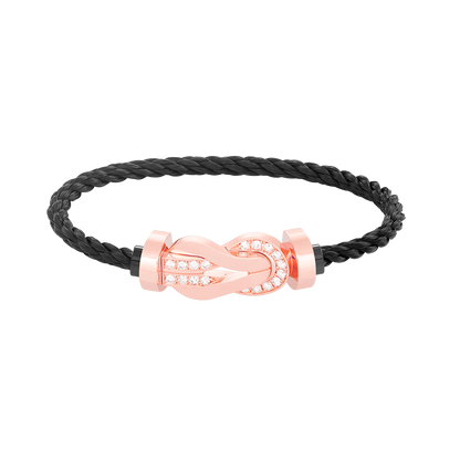 [Bling Jewelrys ]CHANCE LARGE 8 FIGURE BUCKLE HALF DIAMOND BRACELET ROSE GOLD
