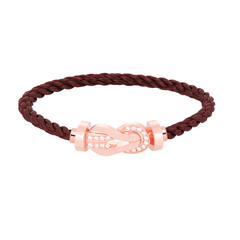 [Bling Jewelrys ]CHANCE LARGE 8 FIGURE BUCKLE HALF DIAMOND BRACELET ROSE GOLD