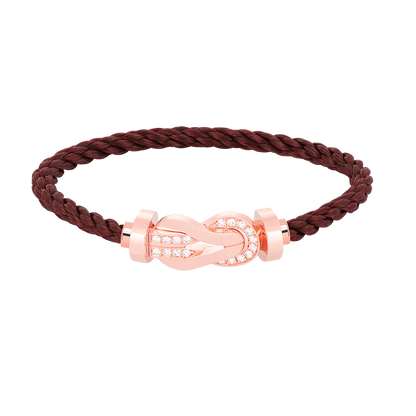 [Bling Jewelrys ]CHANCE LARGE 8 FIGURE BUCKLE HALF DIAMOND BRACELET ROSE GOLD