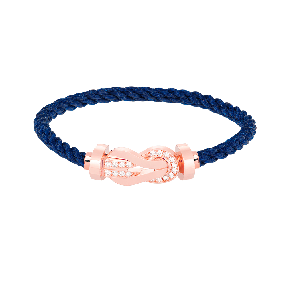 [Bling Jewelrys ]CHANCE LARGE 8 FIGURE BUCKLE HALF DIAMOND BRACELET ROSE GOLD