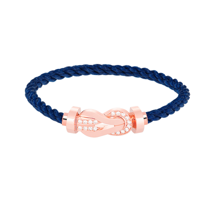 [Bling Jewelrys ]CHANCE LARGE 8 FIGURE BUCKLE HALF DIAMOND BRACELET ROSE GOLD