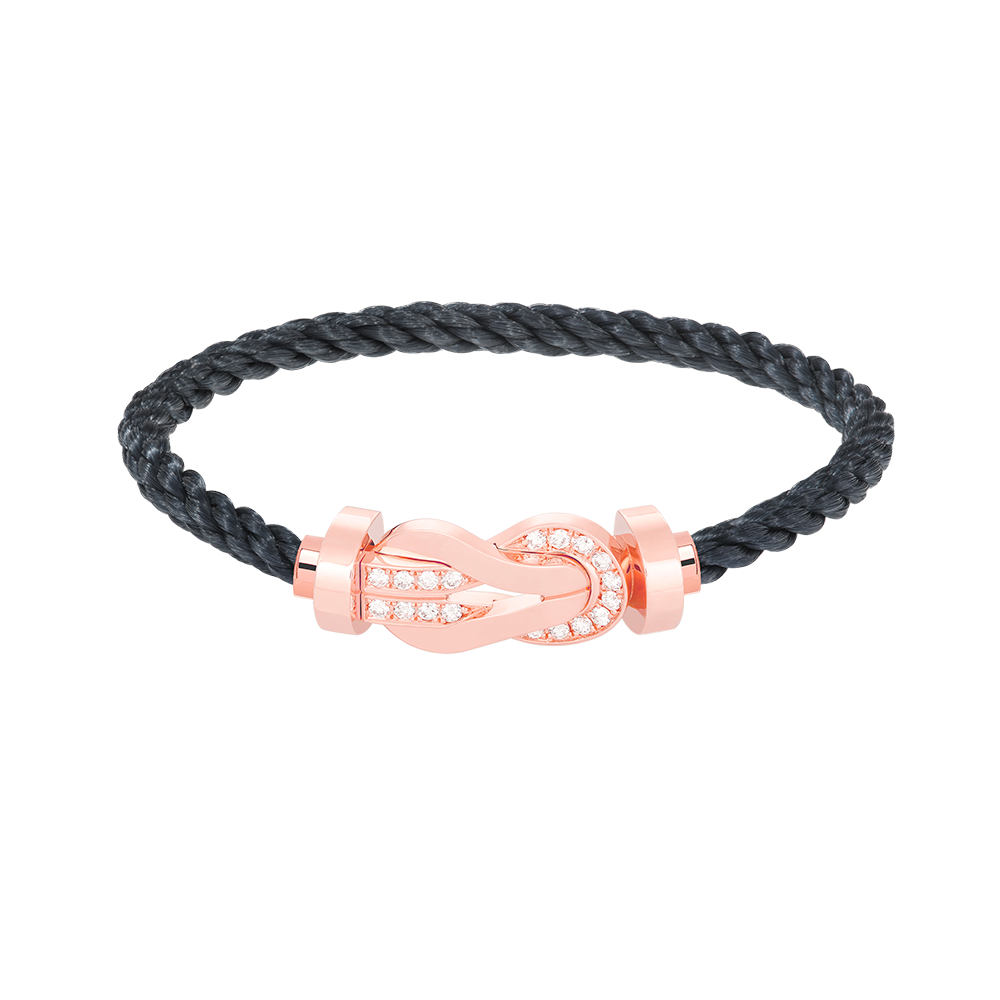 [Bling Jewelrys ]CHANCE LARGE 8 FIGURE BUCKLE HALF DIAMOND BRACELET ROSE GOLD