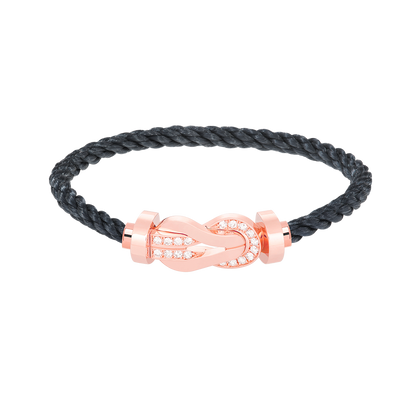 [Bling Jewelrys ]CHANCE LARGE 8 FIGURE BUCKLE HALF DIAMOND BRACELET ROSE GOLD