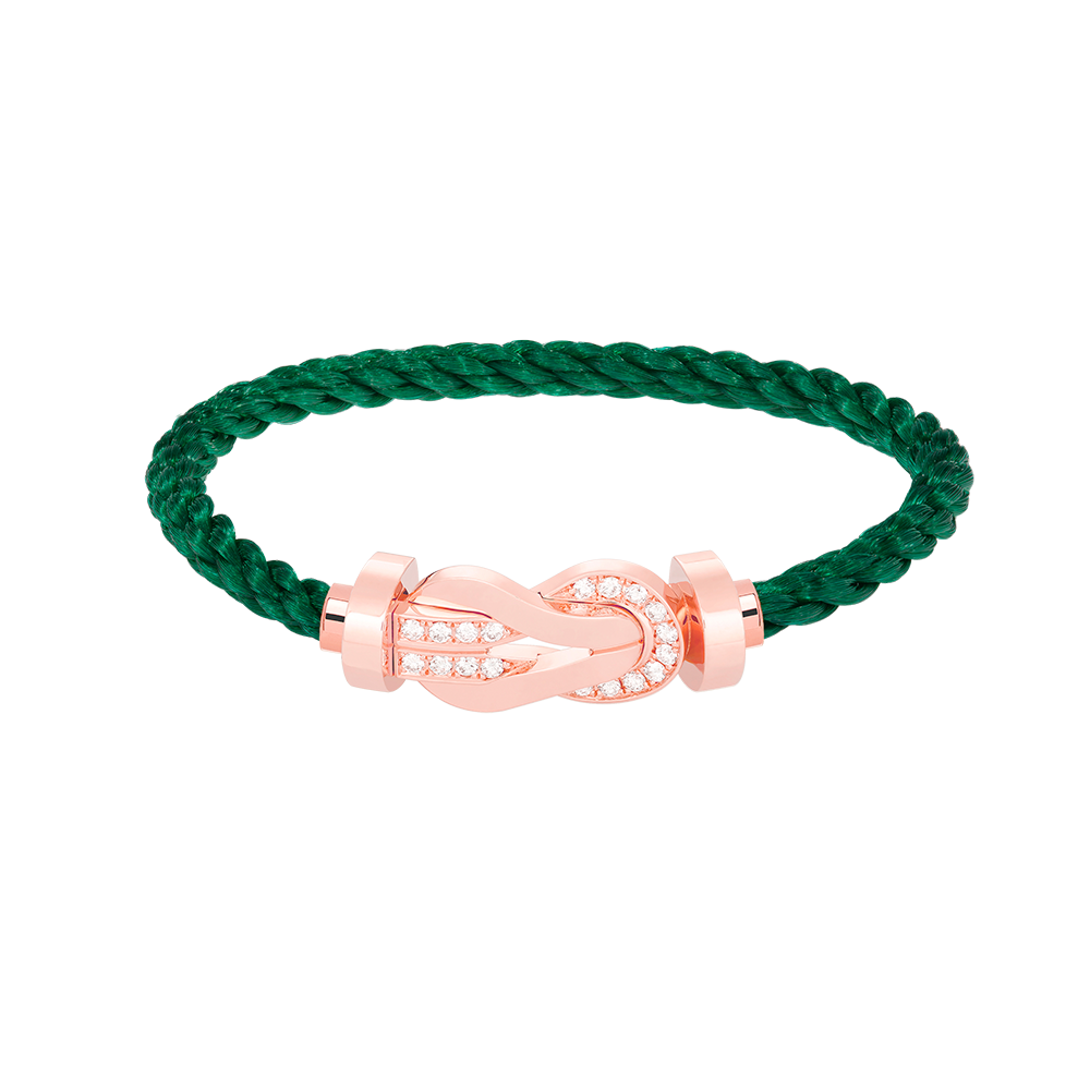 [Bling Jewelrys ]CHANCE LARGE 8 FIGURE BUCKLE HALF DIAMOND BRACELET ROSE GOLD