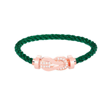 [Bling Jewelrys ]CHANCE LARGE 8 FIGURE BUCKLE HALF DIAMOND BRACELET ROSE GOLD