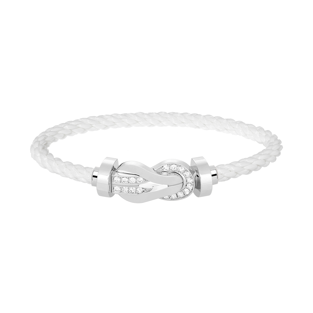 [Bling Jewelrys ]CHANCE LARGE 8 FIGURE BUCKLE HALF DIAMOND BRACELET SILVER