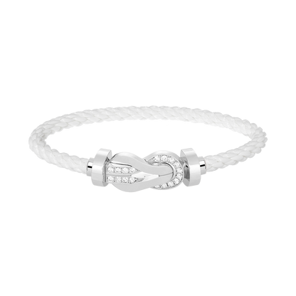 [Bling Jewelrys ]CHANCE LARGE 8 FIGURE BUCKLE HALF DIAMOND BRACELET SILVER