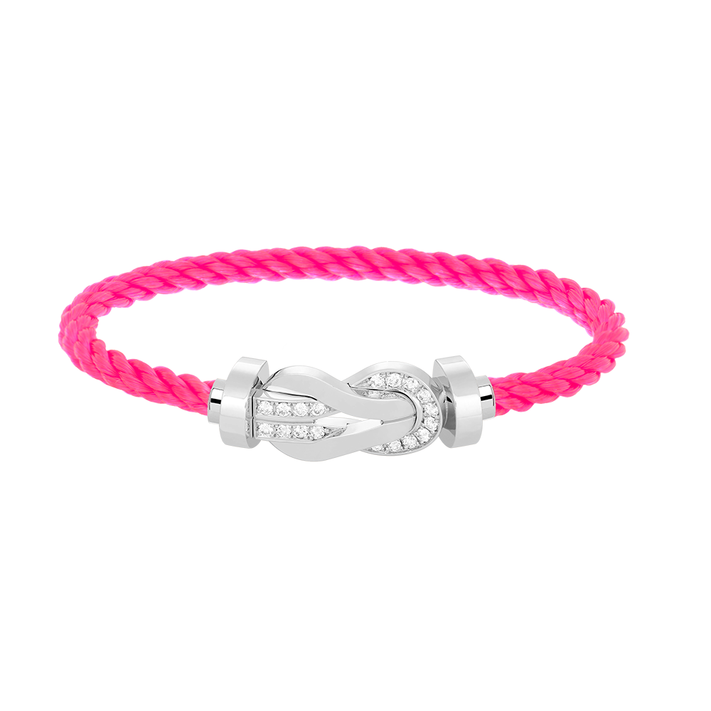[Bling Jewelrys ]CHANCE LARGE 8 FIGURE BUCKLE HALF DIAMOND BRACELET SILVER