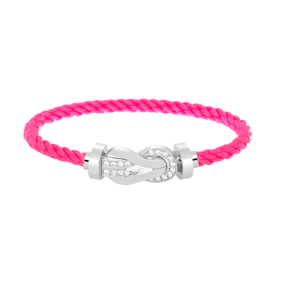 [Bling Jewelrys ]CHANCE LARGE 8 FIGURE BUCKLE HALF DIAMOND BRACELET SILVER