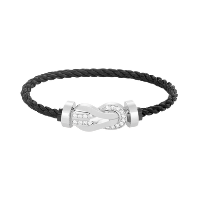 [Bling Jewelrys ]CHANCE LARGE 8 FIGURE BUCKLE HALF DIAMOND BRACELET SILVER