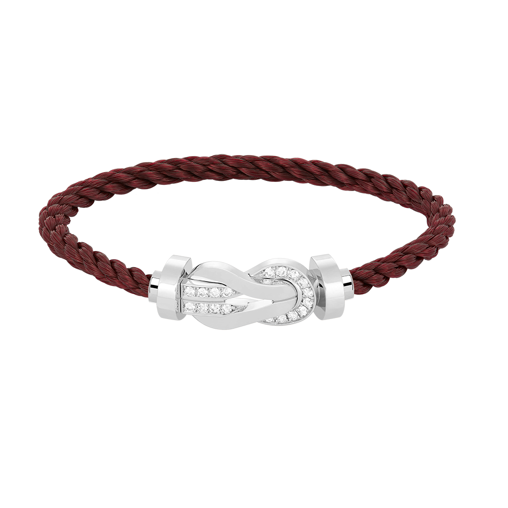 [Bling Jewelrys ]CHANCE LARGE 8 FIGURE BUCKLE HALF DIAMOND BRACELET SILVER