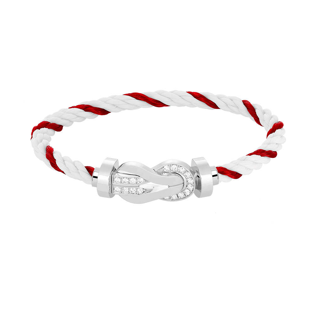 [Bling Jewelrys ]CHANCE LARGE 8 FIGURE BUCKLE HALF DIAMOND BRACELET SILVER