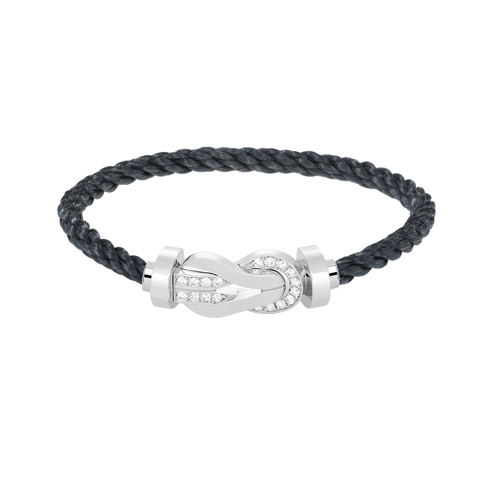 [Bling Jewelrys ]CHANCE LARGE 8 FIGURE BUCKLE HALF DIAMOND BRACELET SILVER
