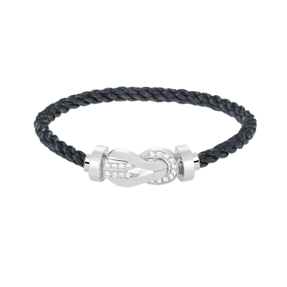 [Bling Jewelrys ]CHANCE LARGE 8 FIGURE BUCKLE HALF DIAMOND BRACELET SILVER