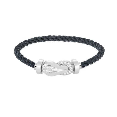 [Bling Jewelrys ]CHANCE LARGE 8 FIGURE BUCKLE HALF DIAMOND BRACELET SILVER