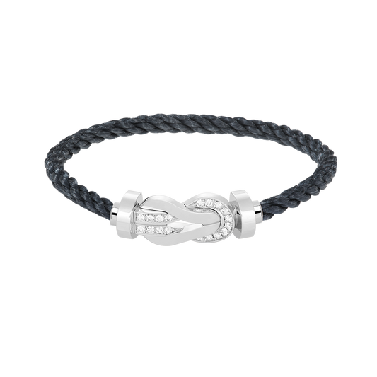 [Bling Jewelrys ]CHANCE LARGE 8 FIGURE BUCKLE HALF DIAMOND BRACELET SILVER