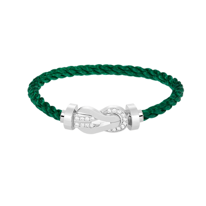 [Bling Jewelrys ]CHANCE LARGE 8 FIGURE BUCKLE HALF DIAMOND BRACELET SILVER