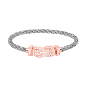 [Bling Jewelrys ]CHANCE LARGE 8 FIGURE BUCKLE FULL DIAMOND BRACELET ROSE GOLD