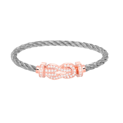 [Bling Jewelrys ]CHANCE LARGE 8 FIGURE BUCKLE FULL DIAMOND BRACELET ROSE GOLD