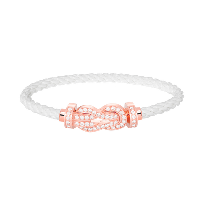 [Bling Jewelrys ]CHANCE LARGE 8 FIGURE BUCKLE FULL DIAMOND BRACELET ROSE GOLD