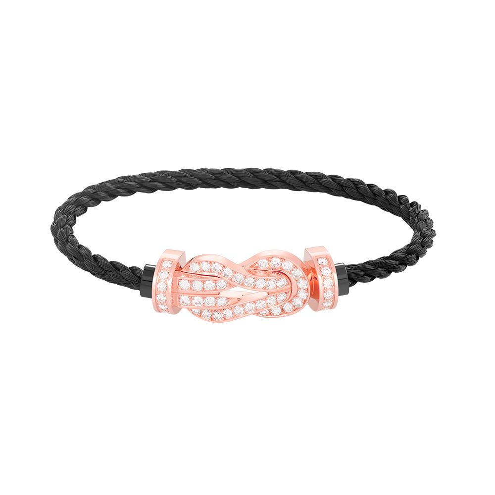 [Bling Jewelrys ]CHANCE LARGE 8 FIGURE BUCKLE FULL DIAMOND BRACELET ROSE GOLD
