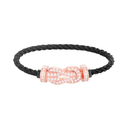 [Bling Jewelrys ]CHANCE LARGE 8 FIGURE BUCKLE FULL DIAMOND BRACELET ROSE GOLD