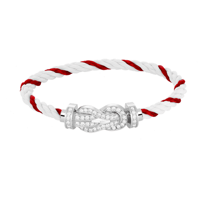 [Bling Jewelrys ]CHANCE LARGE 8 FIGURE BUCKLE FULL DIAMOND BRACELET SILVER