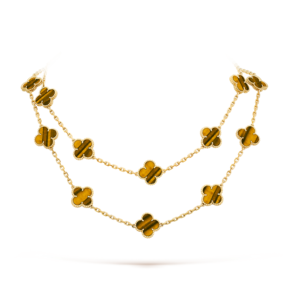 [Bling Jewelrys ]CLOVER 20 MOTIFS TIGER EYE ROSE GOLD