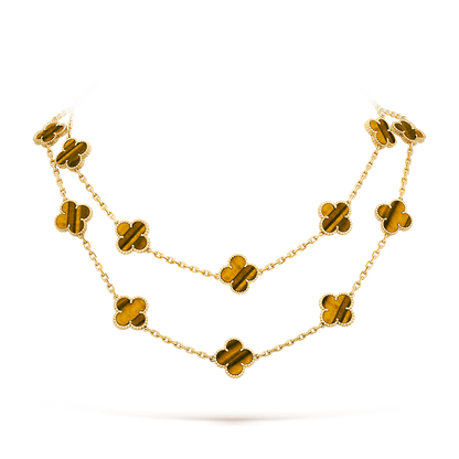 [Bling Jewelrys ]CLOVER 20 MOTIFS TIGER EYE ROSE GOLD