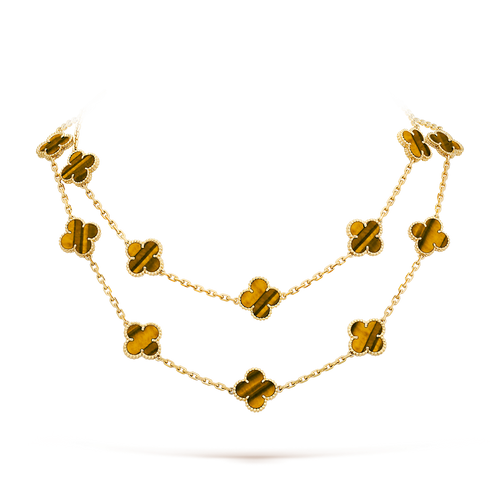 [Bling Jewelrys ]CLOVER 20 MOTIFS TIGER EYE ROSE GOLD