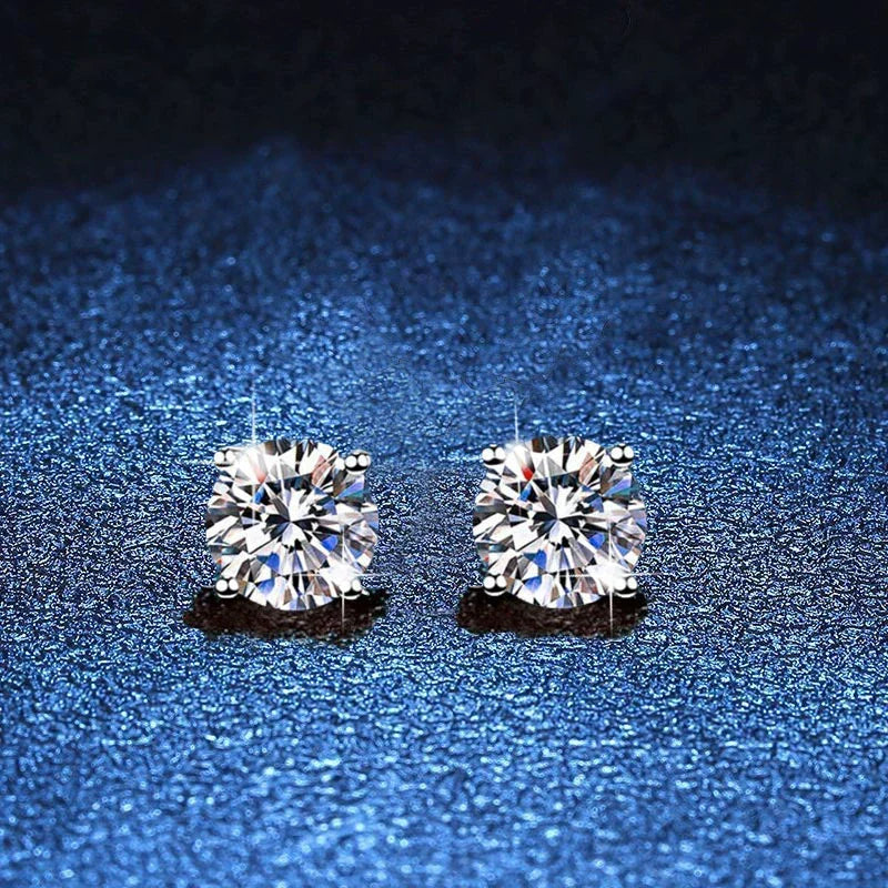 [Bling Jewelrys]FOUR-PRONG MOISSANITE EARRINGS