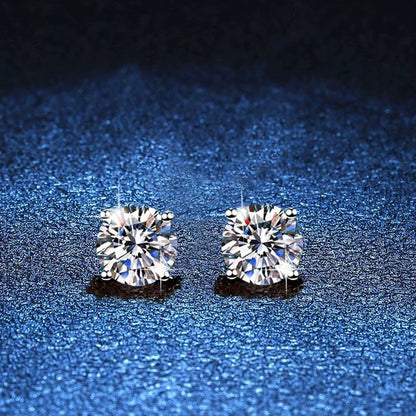 [Bling Jewelrys]FOUR-PRONG MOISSANITE EARRINGS